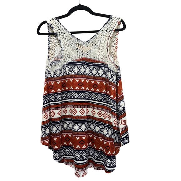Rue 21 NWT western boho tank with knit back size L - Picture 2 of 5